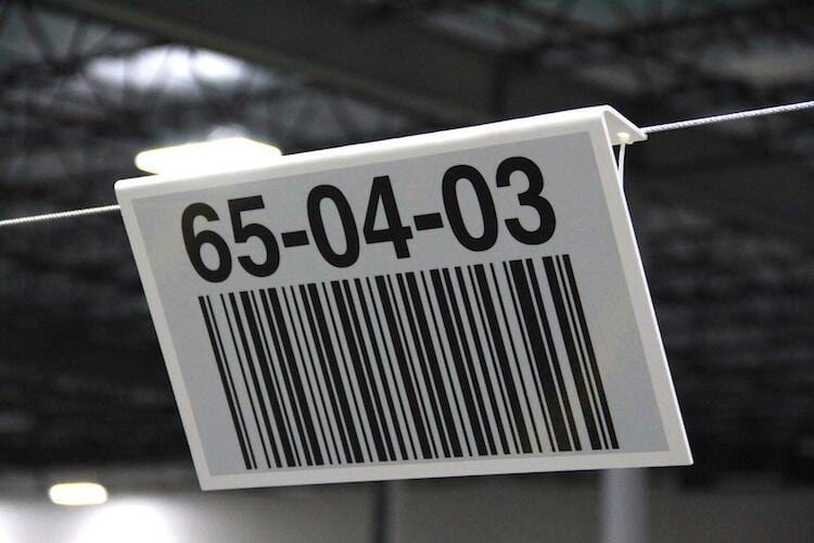 Warehouse Hanging Signs - All Barcode Systems